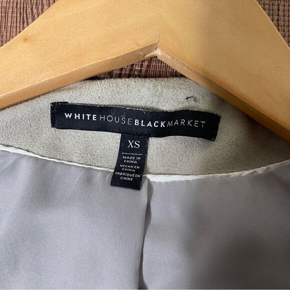 White house black market genuine leather fringed open front Western jacket XS‎ - Picture 5 of 9